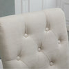 4x Beige Button Tufted High Back Dining Chairs Fabric Upholstered Kitchen Room