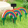 Waterproof Rainbow Solar Powered 3 LED Garden Lights Ornament Outdoor Lawn Lamps
