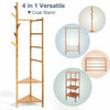 Coat Stand Clothes Wooden Storage Shelves Hats Freestanding Hallway Bedroom