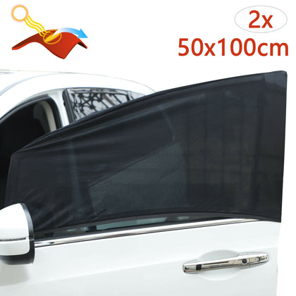 2X Universal Car Rear Window Sun Shade Blind Mesh Cover Screen Kid Child Protect