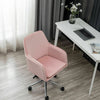 Pink Velvet Office Chair Swivel Padded Seat Adjustable Computer Desk Armchair UK