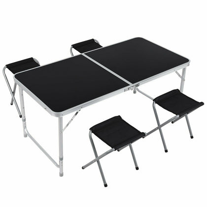 4FT FOLDING CAMPING TABLE ALUMINIUM PICNIC PORTABLE ADJUSTABLE PARTY BBQ OUTDOOR