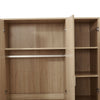 Modern Matt Oak 3 door triple wardrobe with shelves rail.Slow-clos