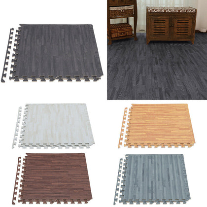 Wood Grain Interlocking Yoga Exercise Gym Fitness Gymnastics Foam Flooring Mats