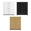 Chest of Drawers White Bedroom Furniture 5 Drawer Silver Handles Metal Runners