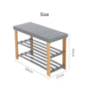 3Tier Grey Shoe Rack Seating Bench Hallway Storage Organiser Holder Stand Bamboo