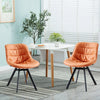 2 pcs Faux Leather Dining Chairs Metal Legs Soft Padded Seat Living Room Office