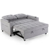 HUDSON 1-SEATER, 2-SEATER SOFA BED LINEN FABRIC WITH CUP HOLDERS GREY