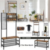 Shoe Rack and Coat Stand Clothes Rail Coat Rack Hall Tree with Metal 12 Hooks UK