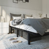 Mondeer Double Bed Frame Bed Base Wooden Slats Metal Supporting Structure 190cm