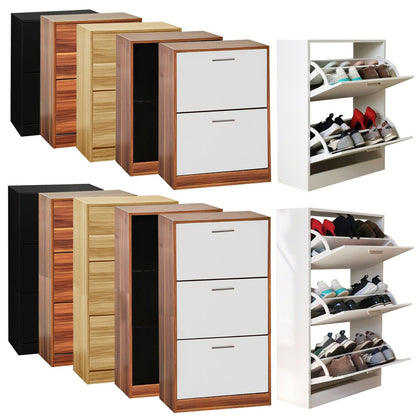 Shoe Cabinet Storage Unit Wooden Shoe Rack Stand Cupboard 2 3 Drawer Organiser