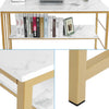 Computer Desk Laptop PC Study Table Desk with Bookhelf Workstation Marble Effect