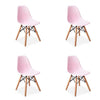 2x Eiffel Kids Children Chairs White/Pink/Blue Plastic Seat with Wooden Legs