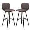 Vintage 2x Bar Stools Breakfast Chairs Dining Chair High Legs Kitchen Dark Grey