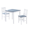 Solid Wood Classic Grey Dining Table and 2 Chairs Kitchen Dining Room Furniture