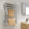 100W Bathroom Wall Electric Ladder Heated 10 Bars Towel Rail Warmer Radiator