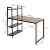 Vintage Rustic Computer Desk with 4 Tier Bookshelf Storage Unit Study Work Table