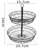 2 Tier Metal Wire Fruit Bowl Basket Storage Holder Stand Kitchen Vegetable Rack