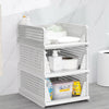 Stackable Clothes Storage Drawer Basket Plastic Wardrobe Closet Organizer Rack