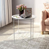 Portable Folding Coffee Side Console Table Round Metal Tray Top Night Stand UK