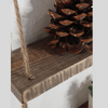 Rustic Shabby Chic Handmade Rope Shelves Wooden Natural Wood Hanging 3 Tier 40cm