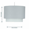 Pair of Easy Fit Light Shades Grey Ombre 2 Tier Modern Ceiling Pendant Shades