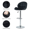 2x Black Velvet Bar Stools Swivel Gas Lift Pub Chair Stool Adjustable Chrome Leg