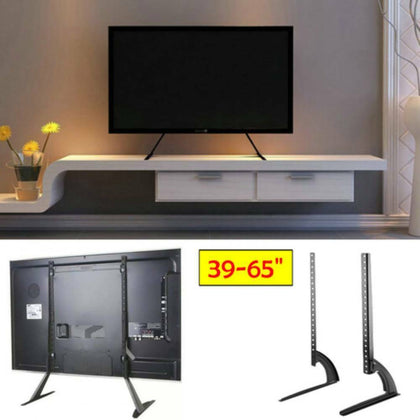 Universal Table Pedestal TV Stand Monitor Riser Fits 39-65 inch LCD LED TVs