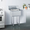 Commercial Utility & Prep Sink 1 Compartment Stainless Steel Backsplash