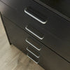 Chest of Drawers White Bedroom Furniture 5 Drawer Silver Handles Metal Runners