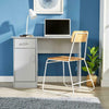 Grey Desk 1 Drawer 1 Door Compact Computer Workstation Home Office Table Tyler