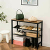 HOOBRO Shoe Rack 4-Tier Shoe Shelf Storage Organizer Unit with 3 Mesh Shelves