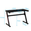 Z Shaped Gaming Desk 7 Color LED Racing Table with Headphone Hook Home Office