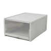 3pc Plastic Shoe Storage Boxes Drawer Stackable Foldable Organiser Clear Gray