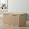 Folding Ottoman Chest Solid Sturdy Storage Space Saving Bedding Box Trunk