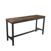 Wooden Dining Table Vintage Retro Furniture Rustic Metal Kitchen Breakfast Bench