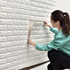 10pcs White 3D Tile Brick Wall Sticker Self-adhesive Waterproof Foam Panel Stick