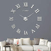3D DIY Extra Large Roman Numerals Luxury Mirror Wall Sticker Clock Home Decor UK