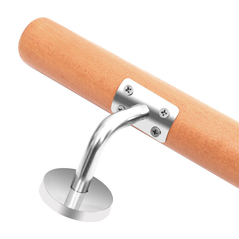 Wood Railing Handle 1M/1.5M/2M Wall Mounted Oak Wooden Handrail Staircase Handle Rail Balu ...