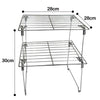 2 Tier Kitchen Cabinet Foldable Chrome Metal Stand Cupboard Storage Shelf Rack