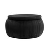 80cm Round Pouffe Ottoman Coffee Tea Table Velvet Padded Storage Stool Box Home