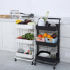 Kitchen Trolley Cart Storage Rack Tray Shelf Rolling Wheel With Handle 3 Tier