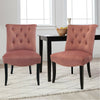 2pc Dining Chairs Velvet Padded Seat Button High Back Kitchen Lounge Restaurant