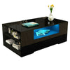 Black LED Wooden Coffee Table With Storage Drawers High Gloss Modern Living Room