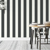 Charcoal Black and White Contrast Bold Lance Feature Stripes Wallpaper WD0082