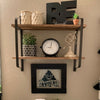 Large Industrial Styl Pipe Wall Floating Shelf/Rack Wooden Storage Shelving Unit