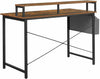 Industrial Style Desk with Storage Monitor Shelf Workstation Writing Table Unit