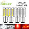 Pair 1157 P21/5W 380 BAY15D CAR STOP TAIL BRAKE LED BULBS LIGHT LAMP 33 SMD 12V