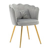 Velvet Dining Chairs Armchair Upholstered Accent Chair with Gold Metal Legs HT