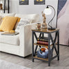 3 Tiers Industrial Bedside Table Sofa Side/End Table X-Frame Nightstand Storage